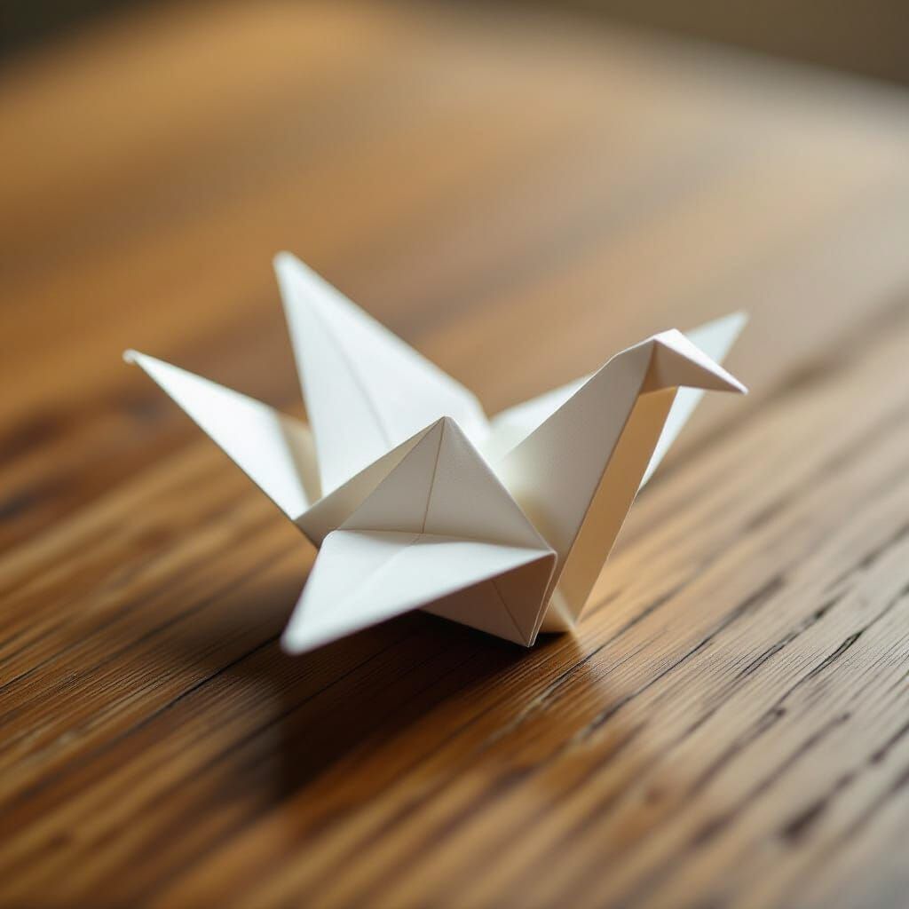 Elegant Origami Bird in Soft Studio Light