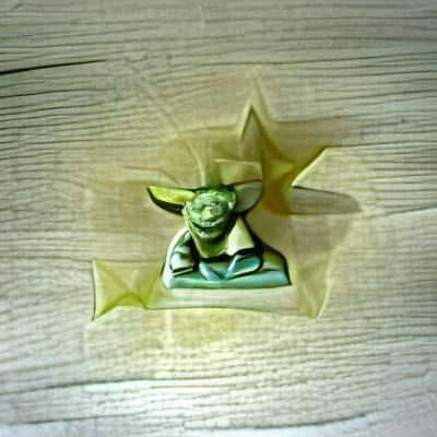 Stylized Yoda from Star Wars Digital Rendering