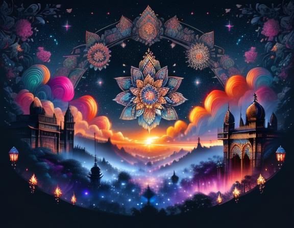 Ethereal Nighttime View of Mumbai