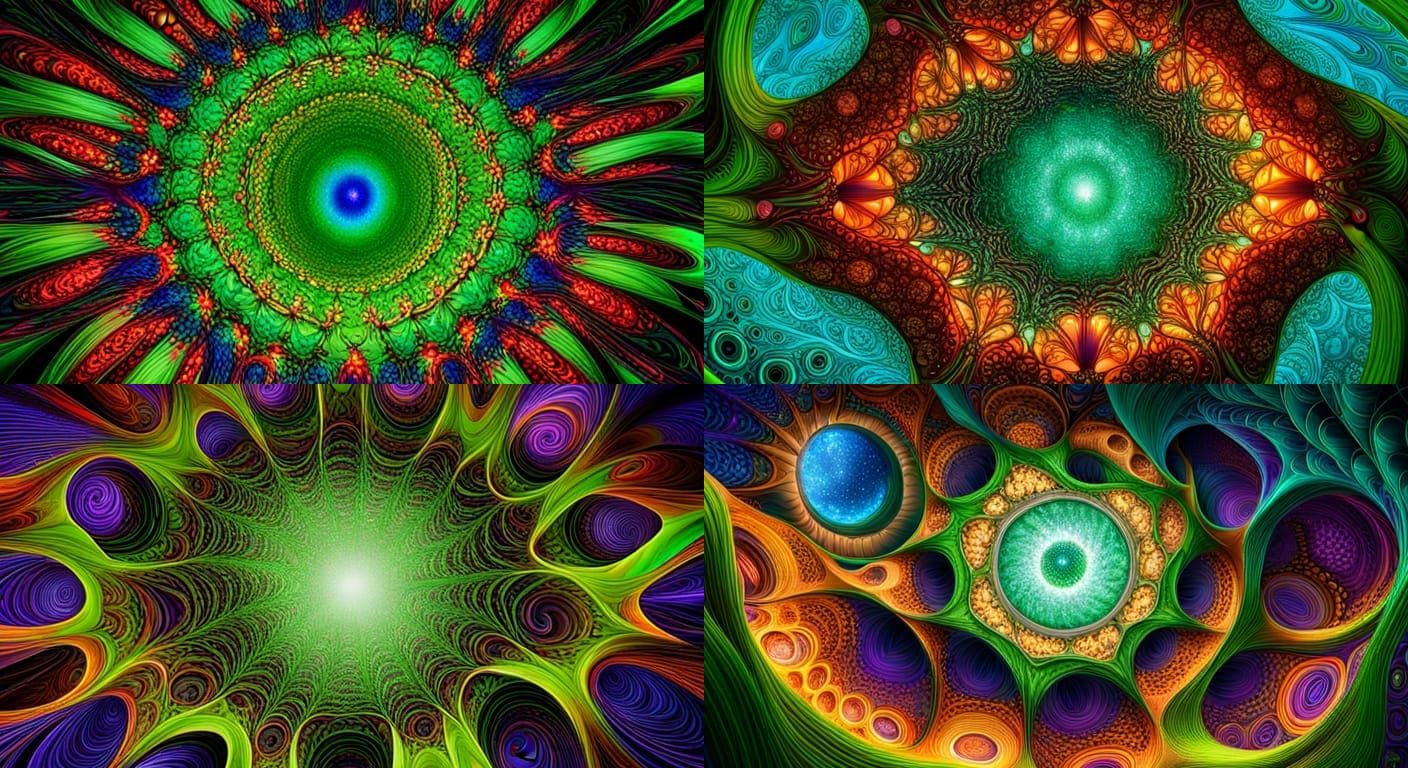 Multidimensional Lightwarrior in Acidic Fractal Dreams