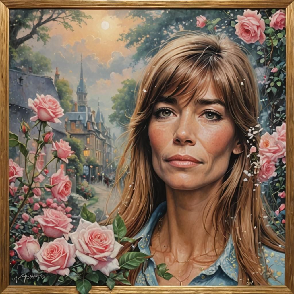 Ethereal Rose Fantasy in Oil Painting Style