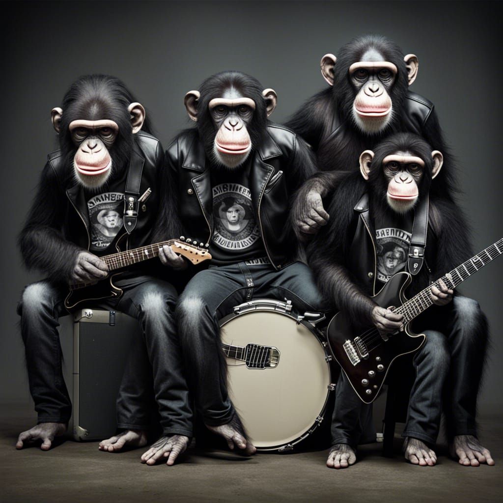 Chimpanzees in Punk Rock Style
