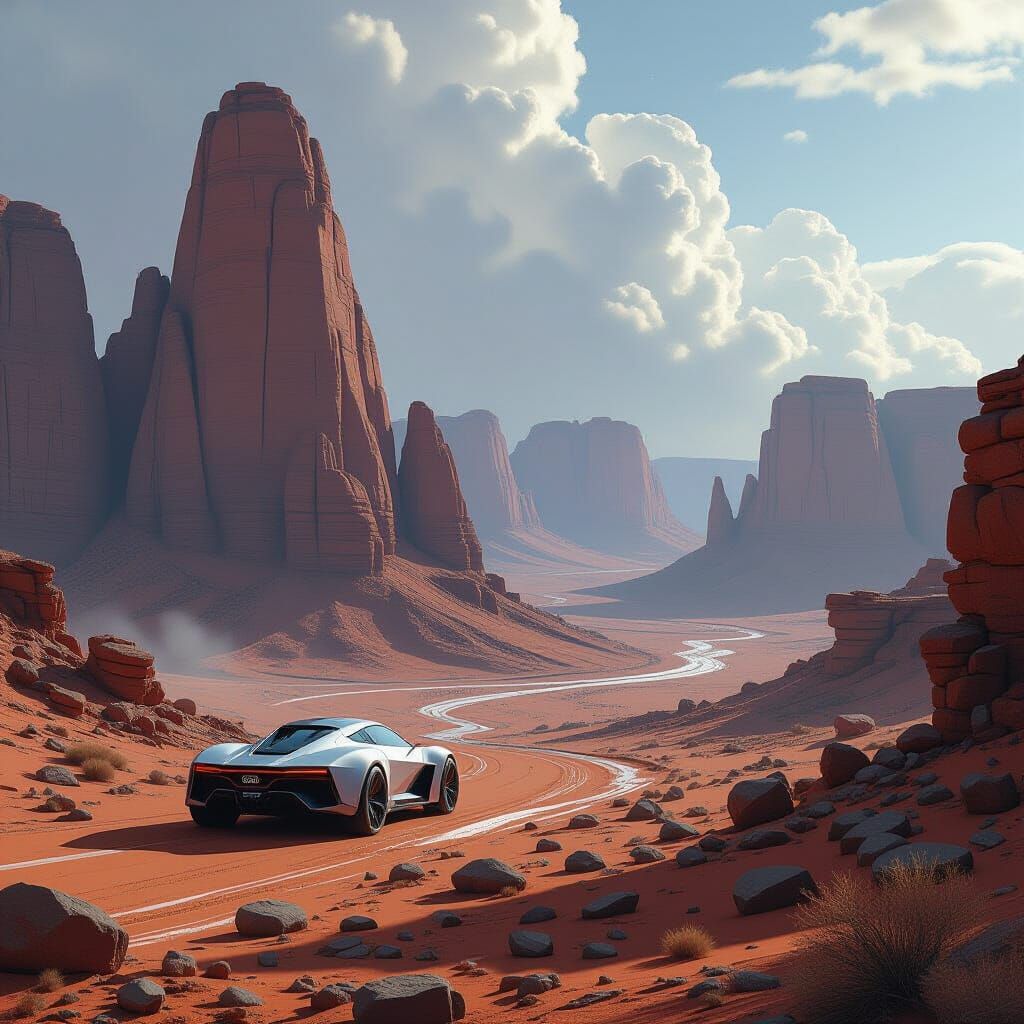 Futuristic Rocky Landscape in Cinematic Style