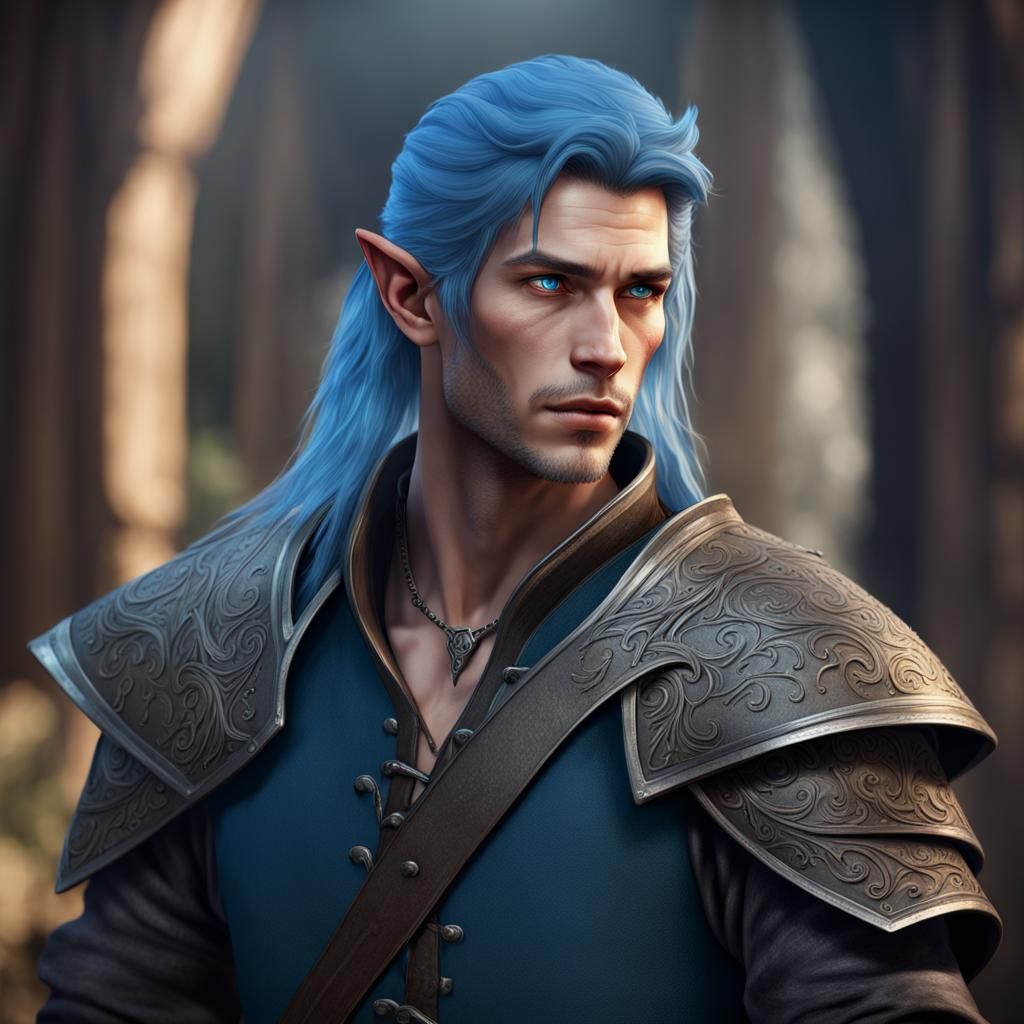 Elf Rogue with Mullet: Detailed Fantasy Art