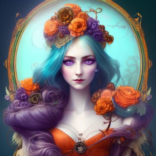 Steampunk Goddess in Victorian Dress, Hyper-Detailed 8K