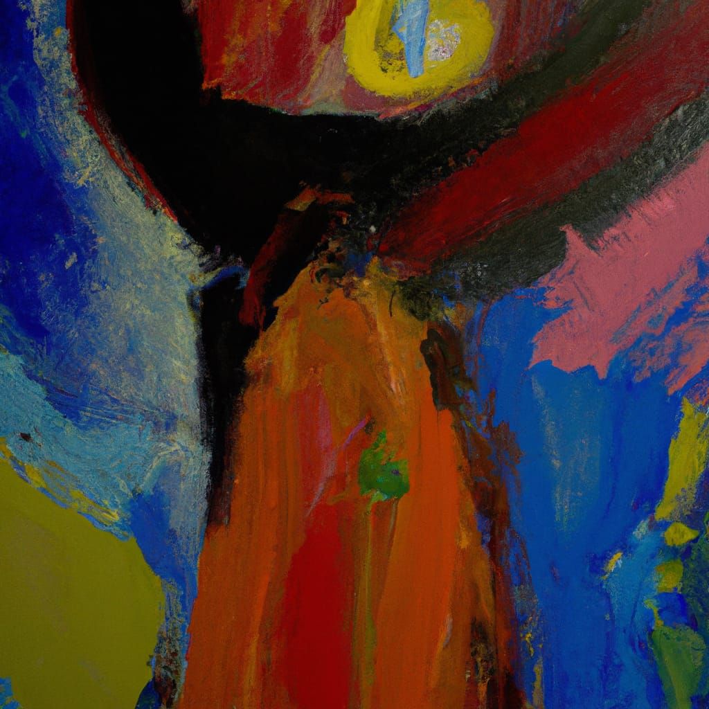 Vibrant Colors Clash in Abstract Surrealist Masterpiece