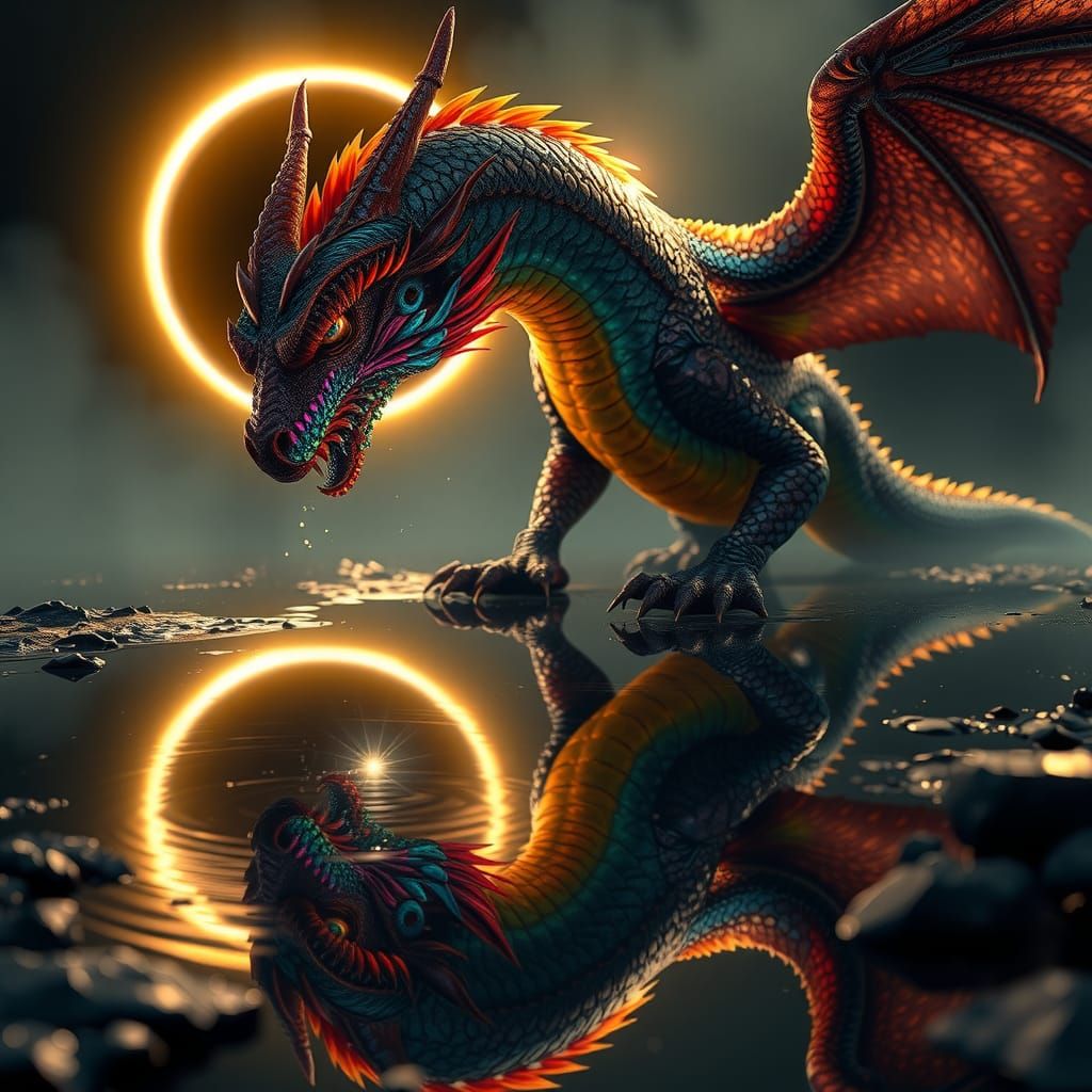 Dragonkin Reflection During Solar Eclipse