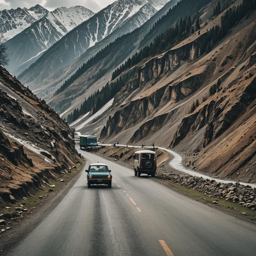 Icy Mountain Road Trip in Kashmir: Cinematic Film