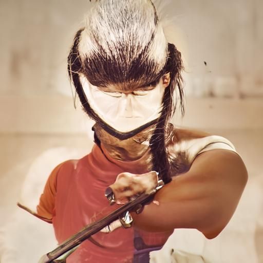 Fierce 1970s Warrior Woman Portrait