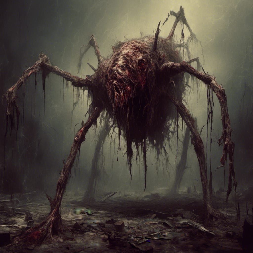 Creepy Macabre Zork Monster in Bloody Darkness