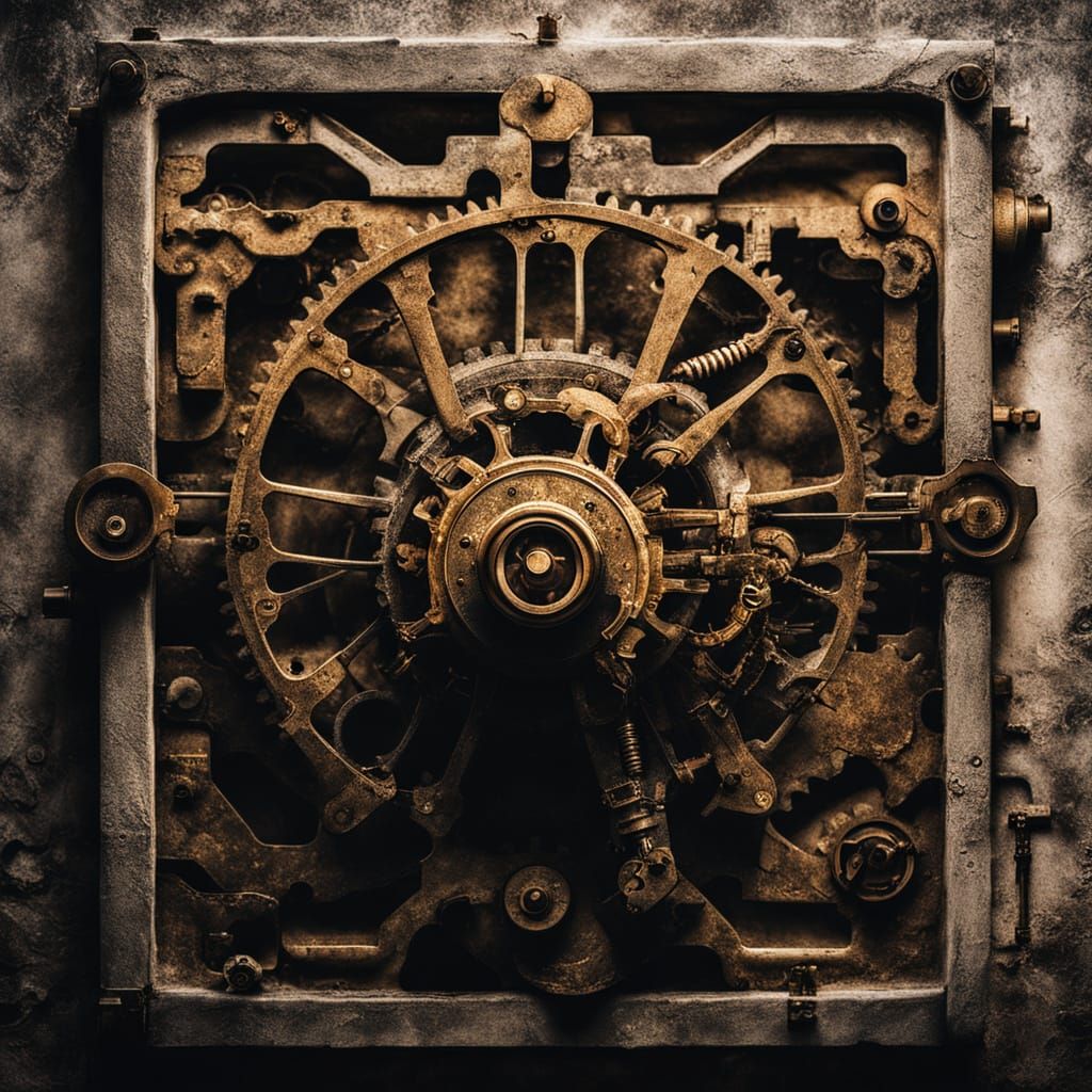 Ancient Bronze Sculpture in Industrial Decay