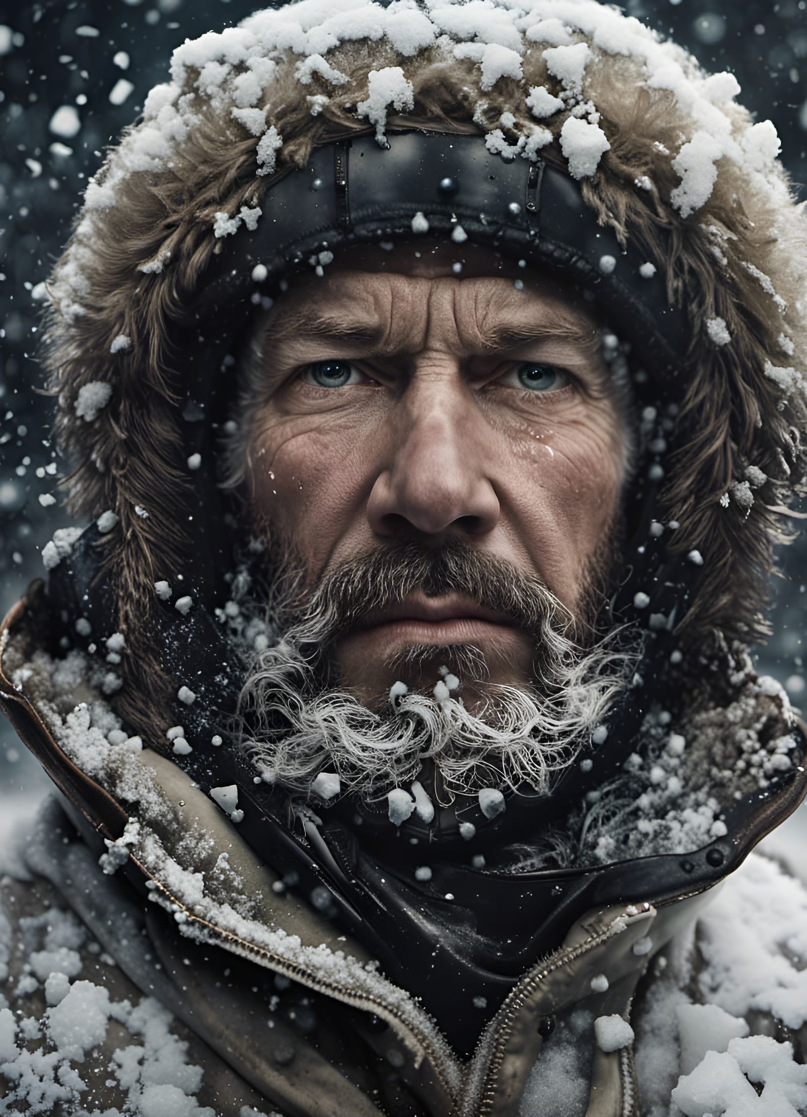 Polar Explorer Portrait in Hyperrealistic Style