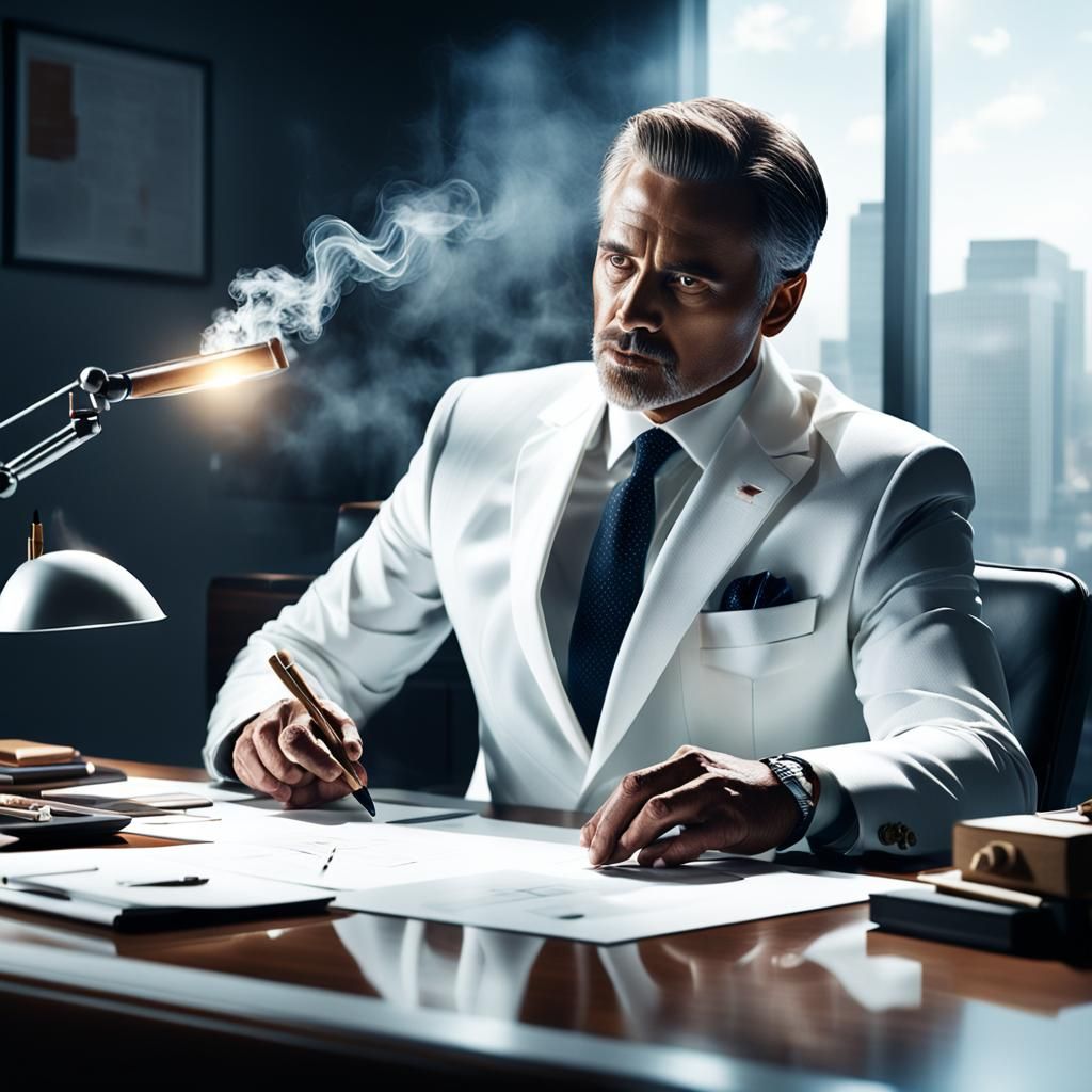 Man in White Suit: Corporate Concept Art