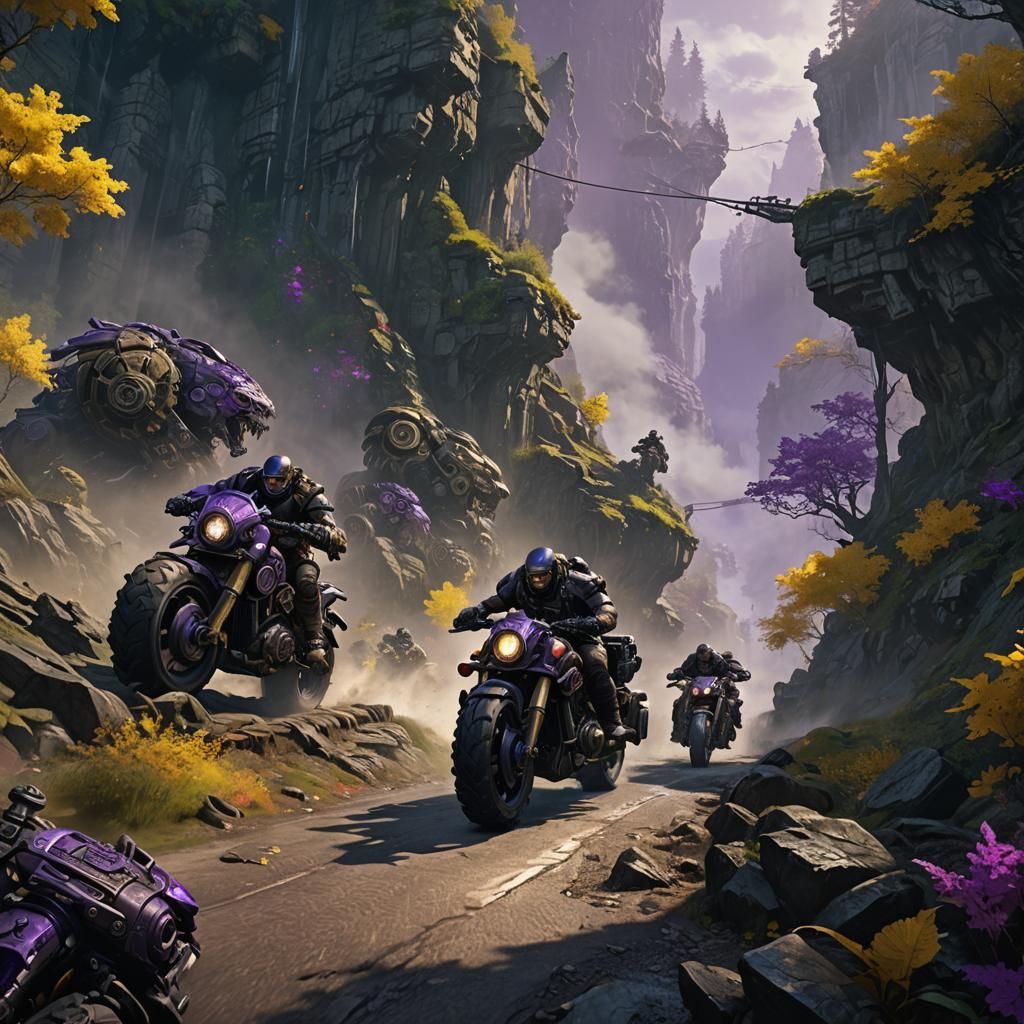 Gears of War: Motorcycle Ride in Forest Canyon