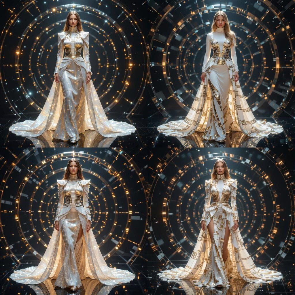 Ethereal Woman in Cosmic Archive, Hyper-Realistic Studio Sty...