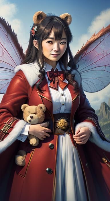 Bear Fairy Godmother with Teddy Bear Portrait