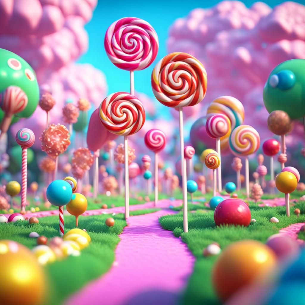 Epic Lollipop World: 3D Game Cinematic Art