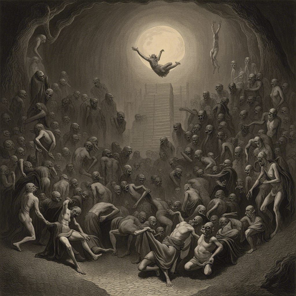 Horrific Vision of Hell in Dark Fantasy Style