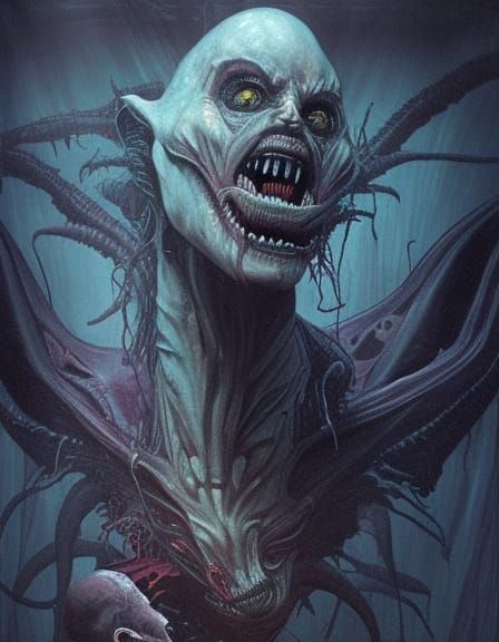 Nosferatu Lady in Horror Art Style