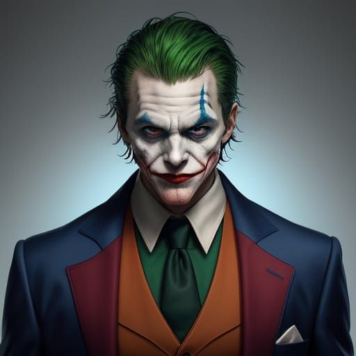 The Joker Character Portrait in Bold Colors