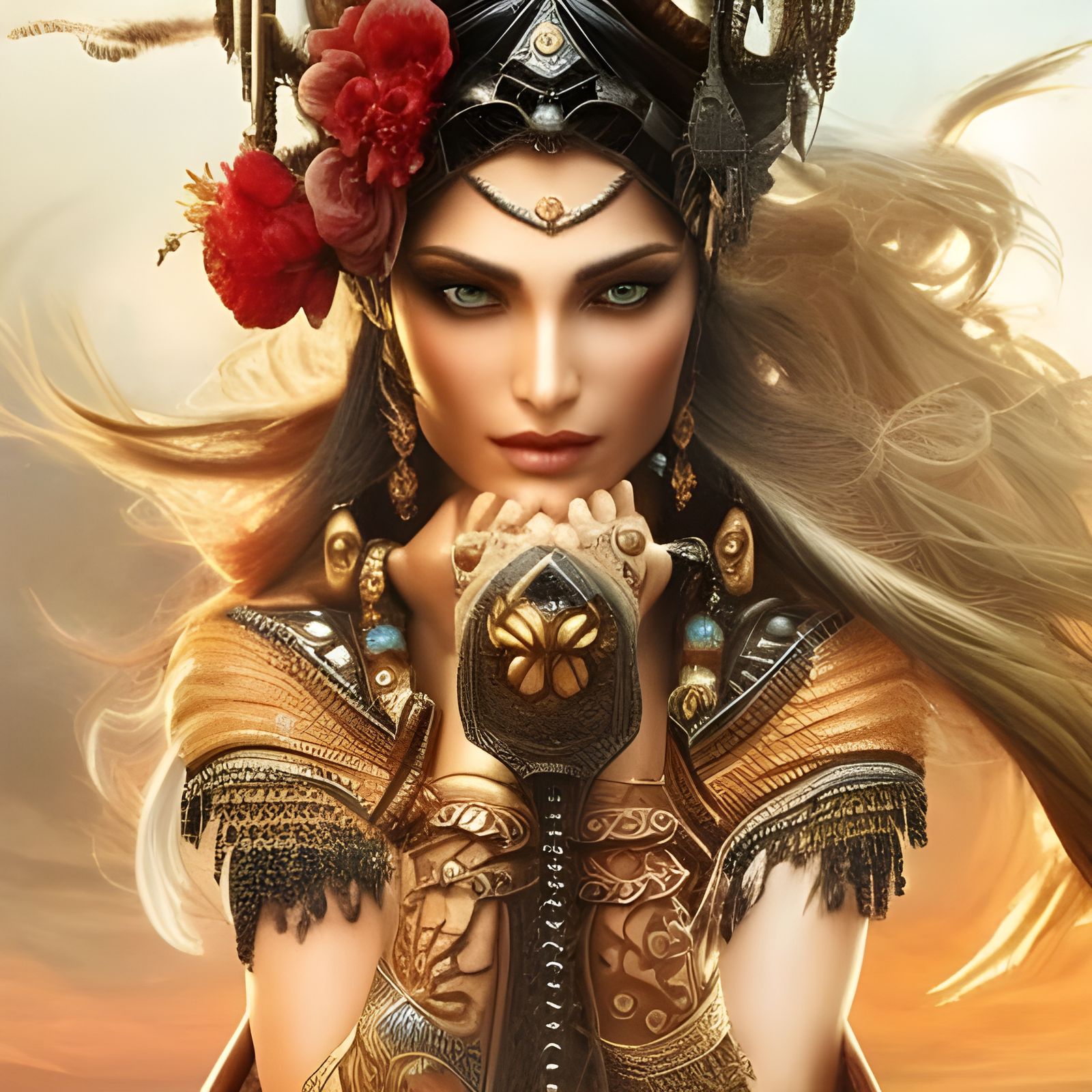 Intricate Persian Immortal Fantasycore Artwork