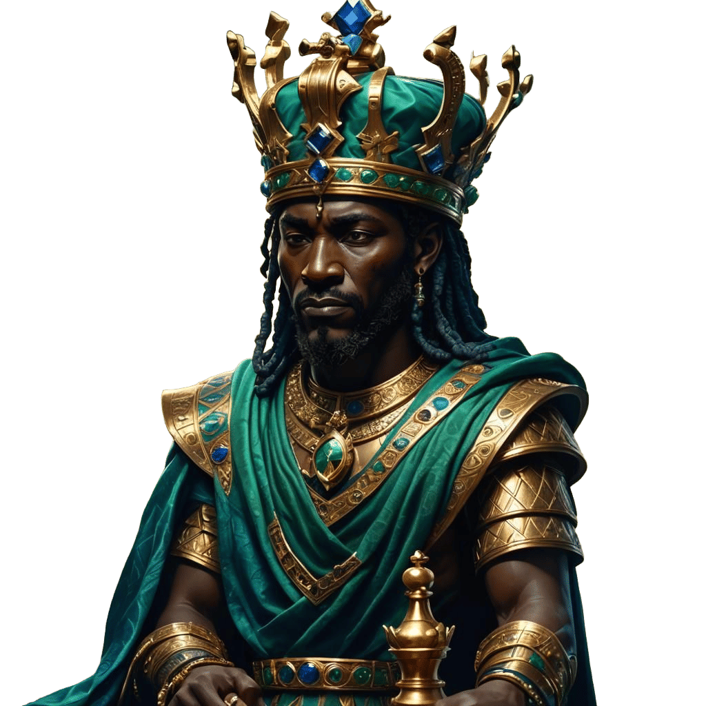 African King Chess Piece in Detailed Matte Painting