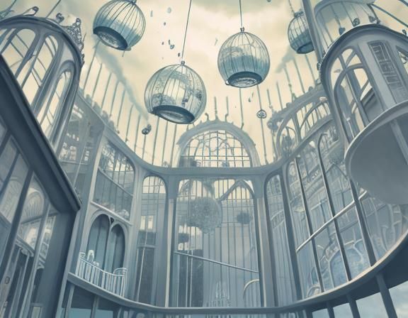Surreal Raindrop Cages with Trapped Figures