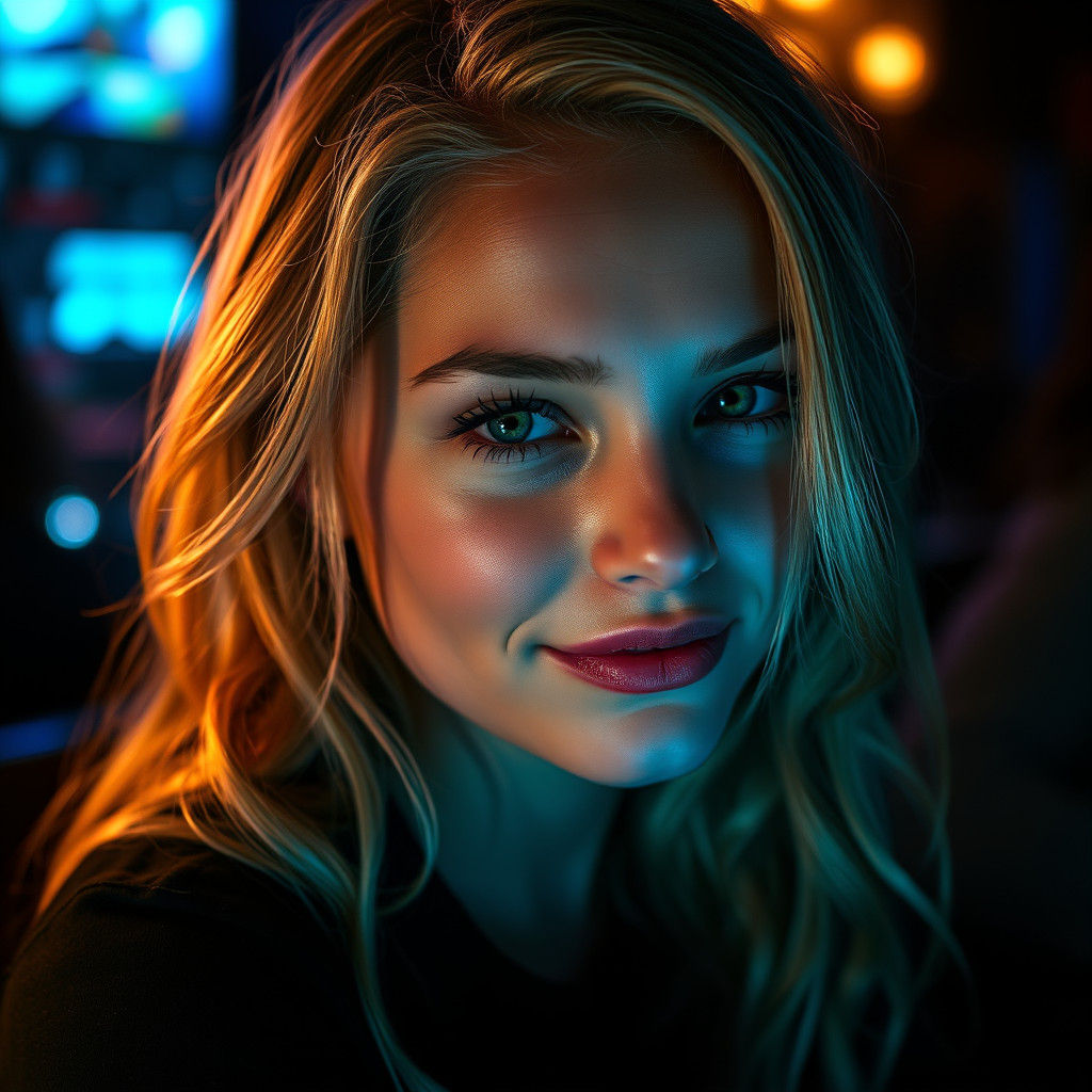 Mysterious Club Scene in Moody Hyperrealistic Style