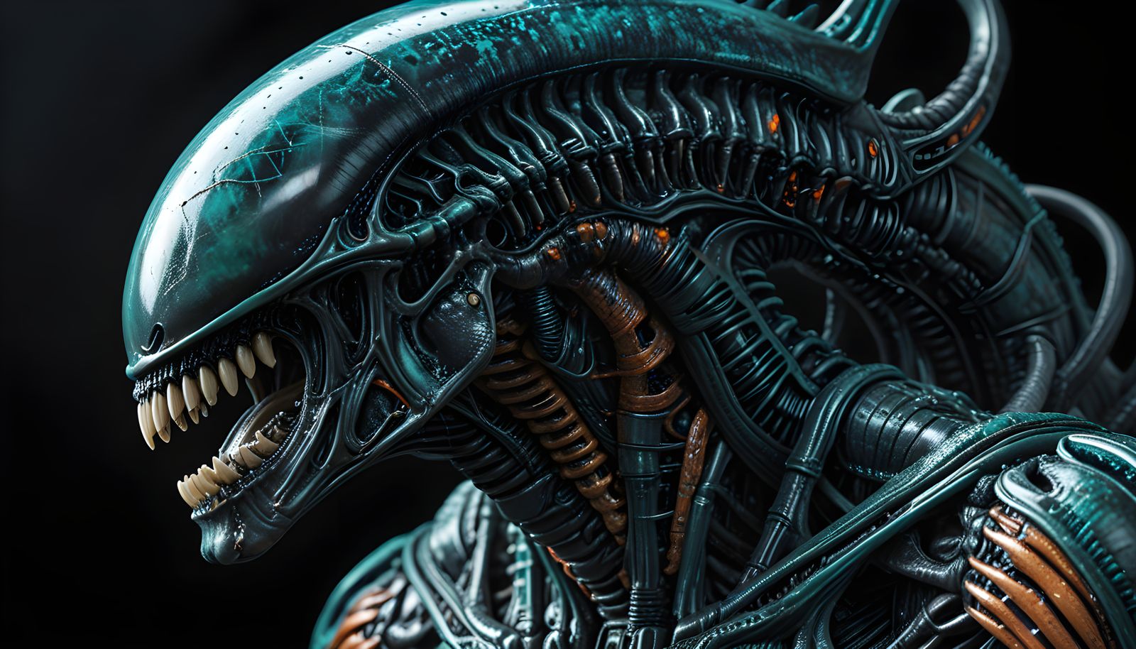Surrealistic Dissection of an Alien Xenomorph in Hyperrealis...