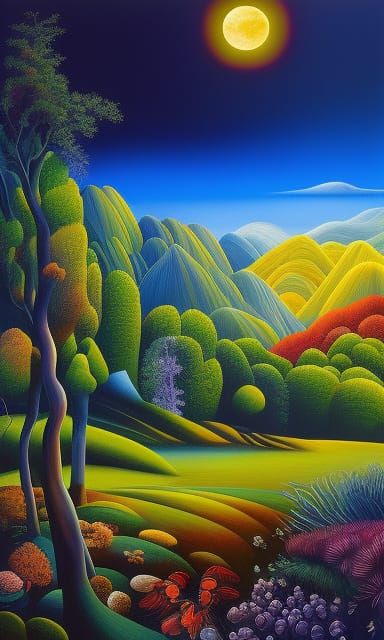 Dreamlike Forest in Surrealist Abstract Expressionism Style