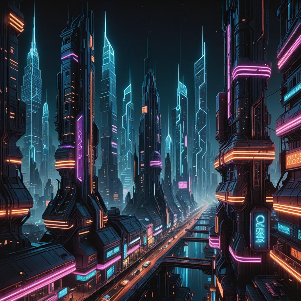 Futuristic Metropolis at Dusk