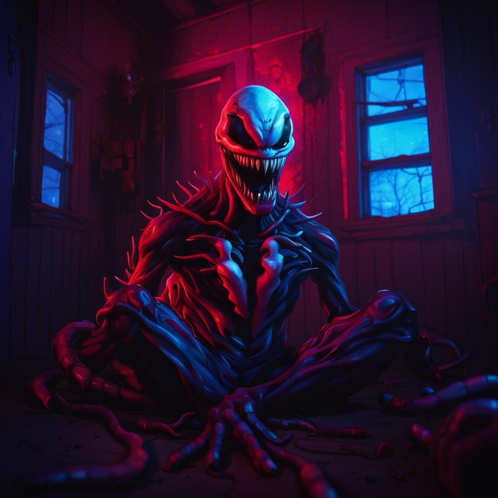 Anti-Venom in Abandoned House, Tim Burton Style