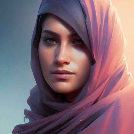 Detailed Portrait of Isis in Art Nouveau Style