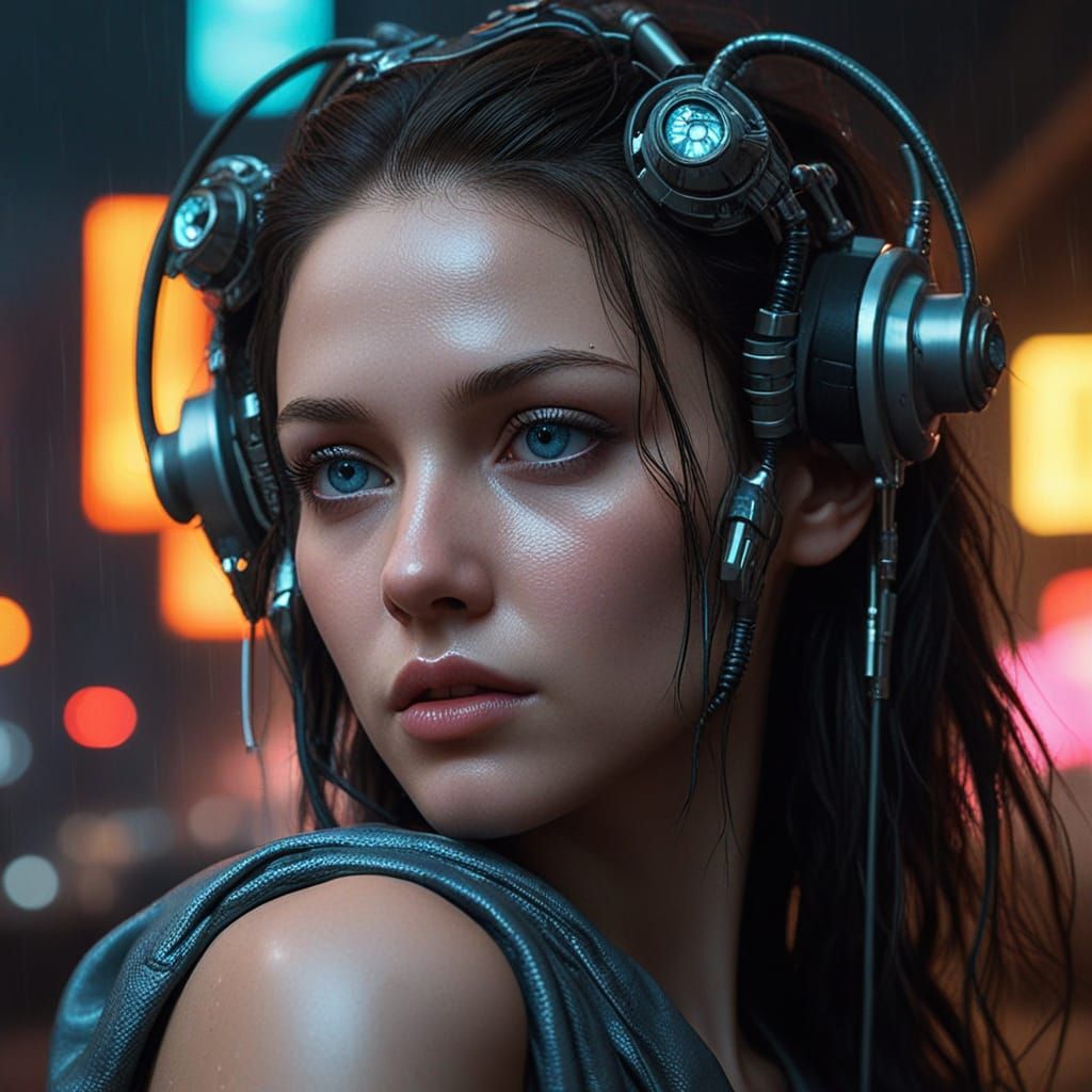 Cyberpunk Goddess of a Dying Metropolis