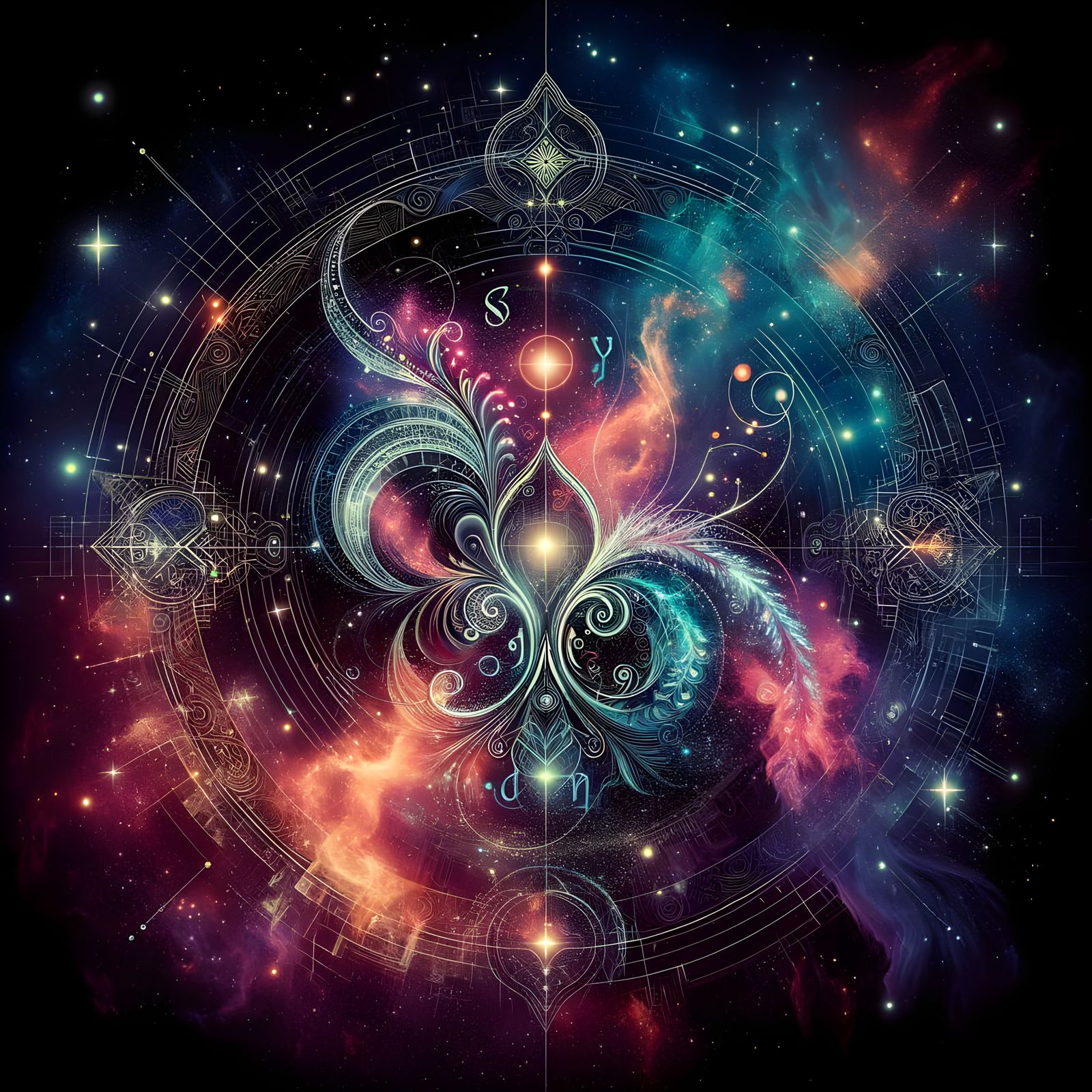 Cosmic Calligraphy: You and Me in Holographic Astral Art