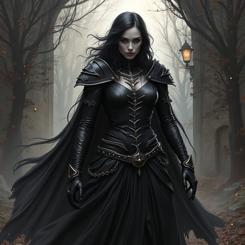 Surreal Dark Fantasy Scene in a Futuristic Aesthetic