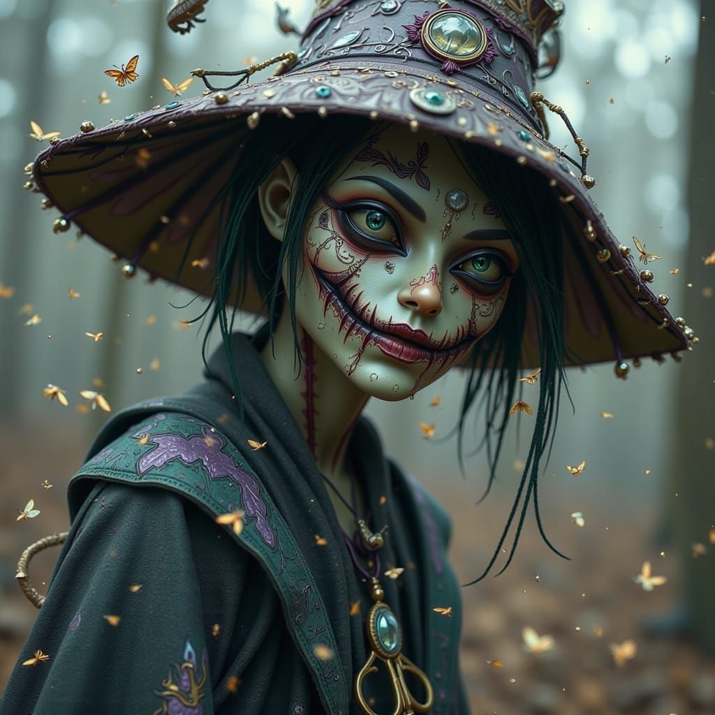 Burton-esque Scarecrow in Hyperrealistic Detail