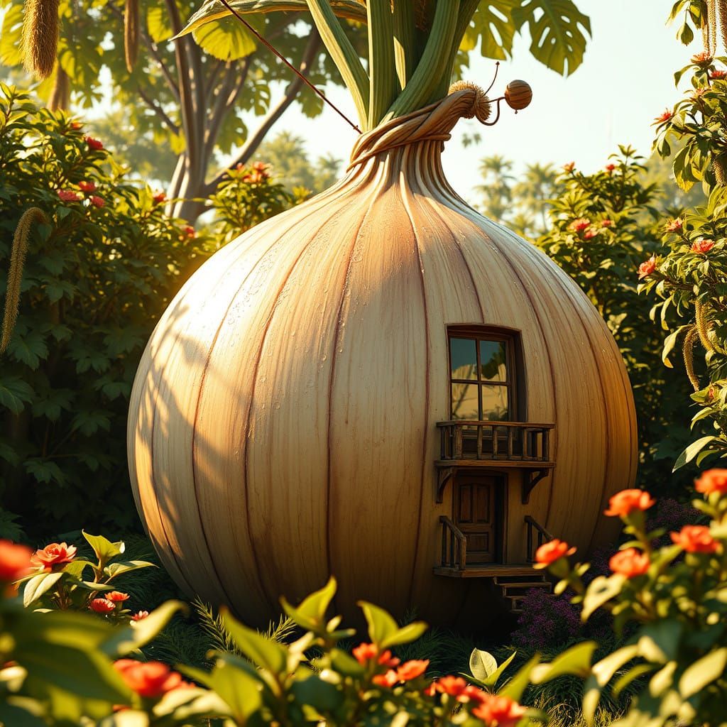 Surreal Vegetable Onion Scene in Vibrant, High-Fidelity Art ...