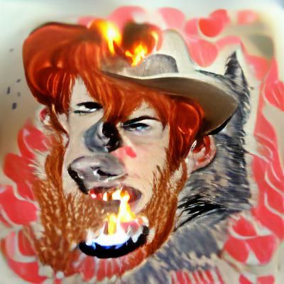 Fiery Redhead Cowboy Wolfman Portrait