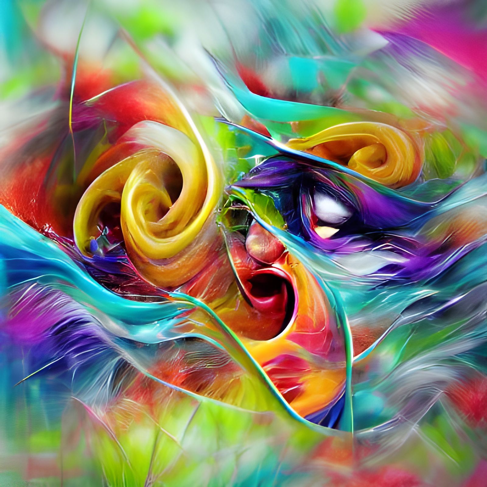 Psychedelic Abstract Art of Swirling Emotions