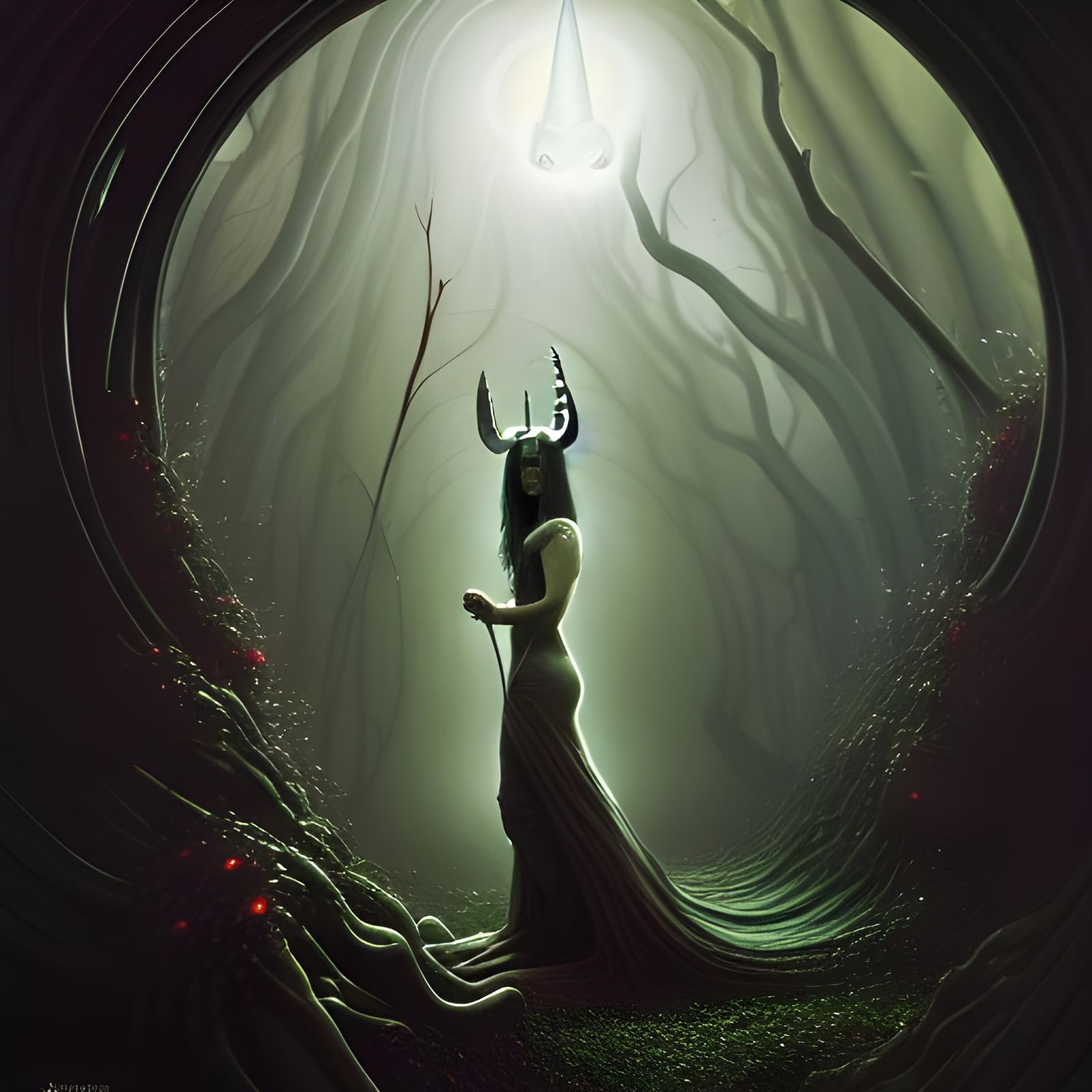 Dryad and Dark Unicorn Encounter in Dungeon