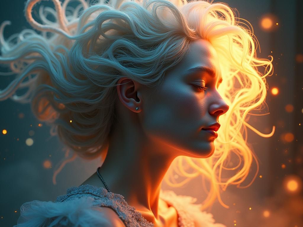 Ethereal Woman Portrait in Digital Art Style