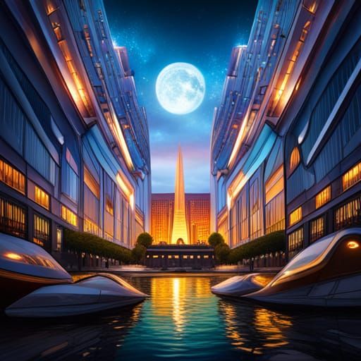 Blue Moonlight in the City