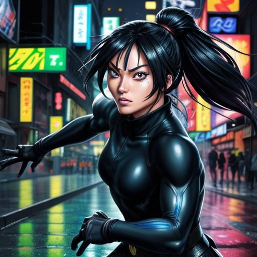 Ninja Turtle Girl Runs Through New York in Manga Style