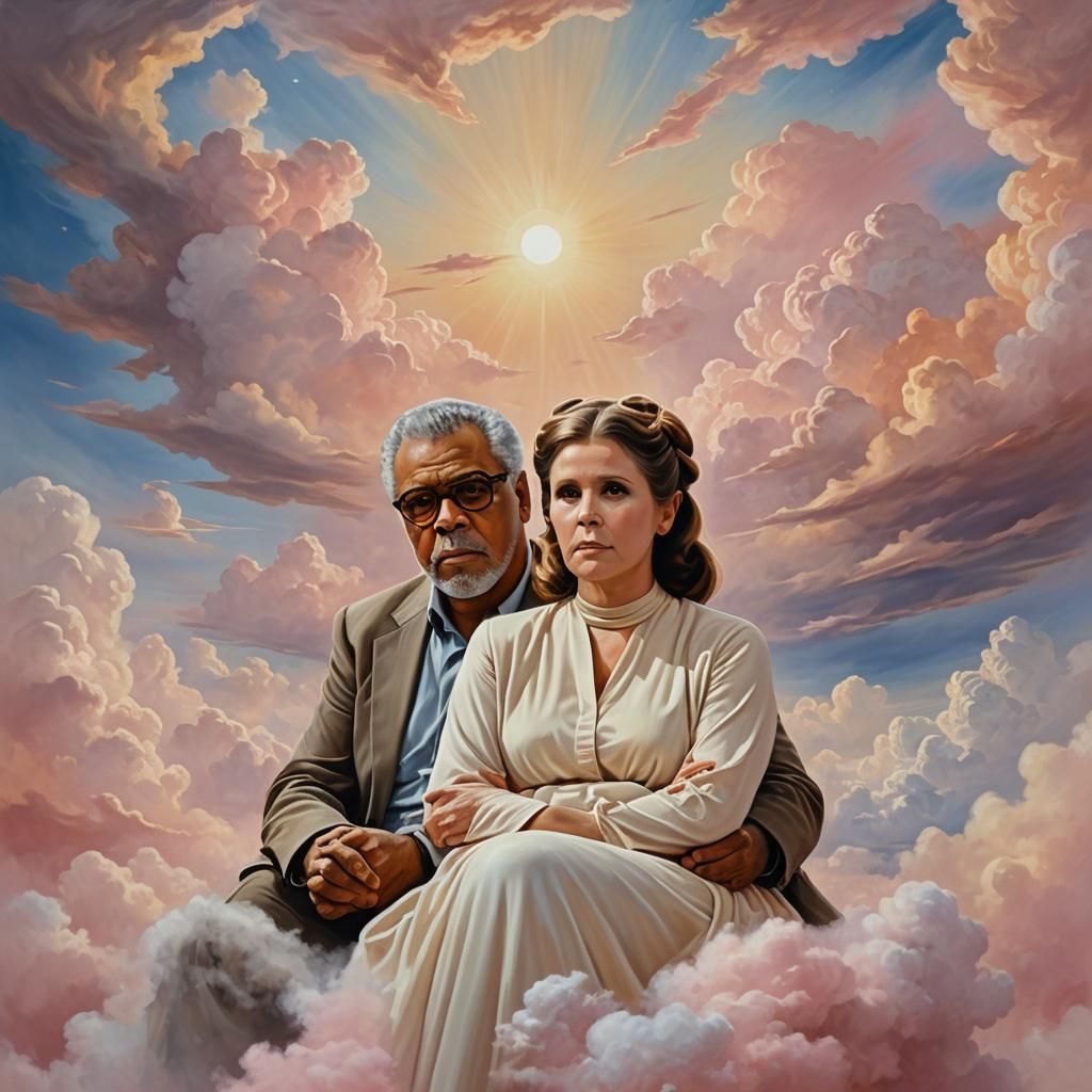 James Earl Jones and Carrie Fisher in Heaven
