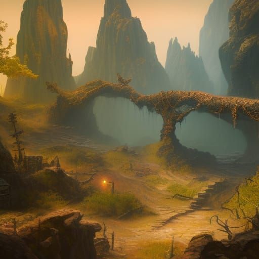 Fantastical Video Game Splash Screen Concept Art