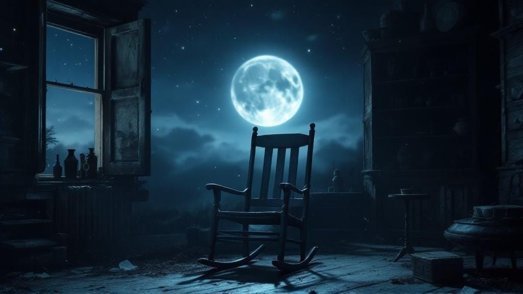 Moonlit Interior: Matte Painting in Detailed Style