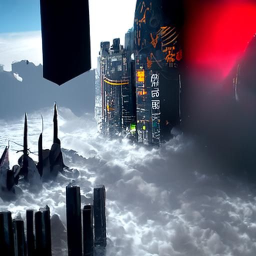 Detailed Black Cyber City in Unreal Engine 5
