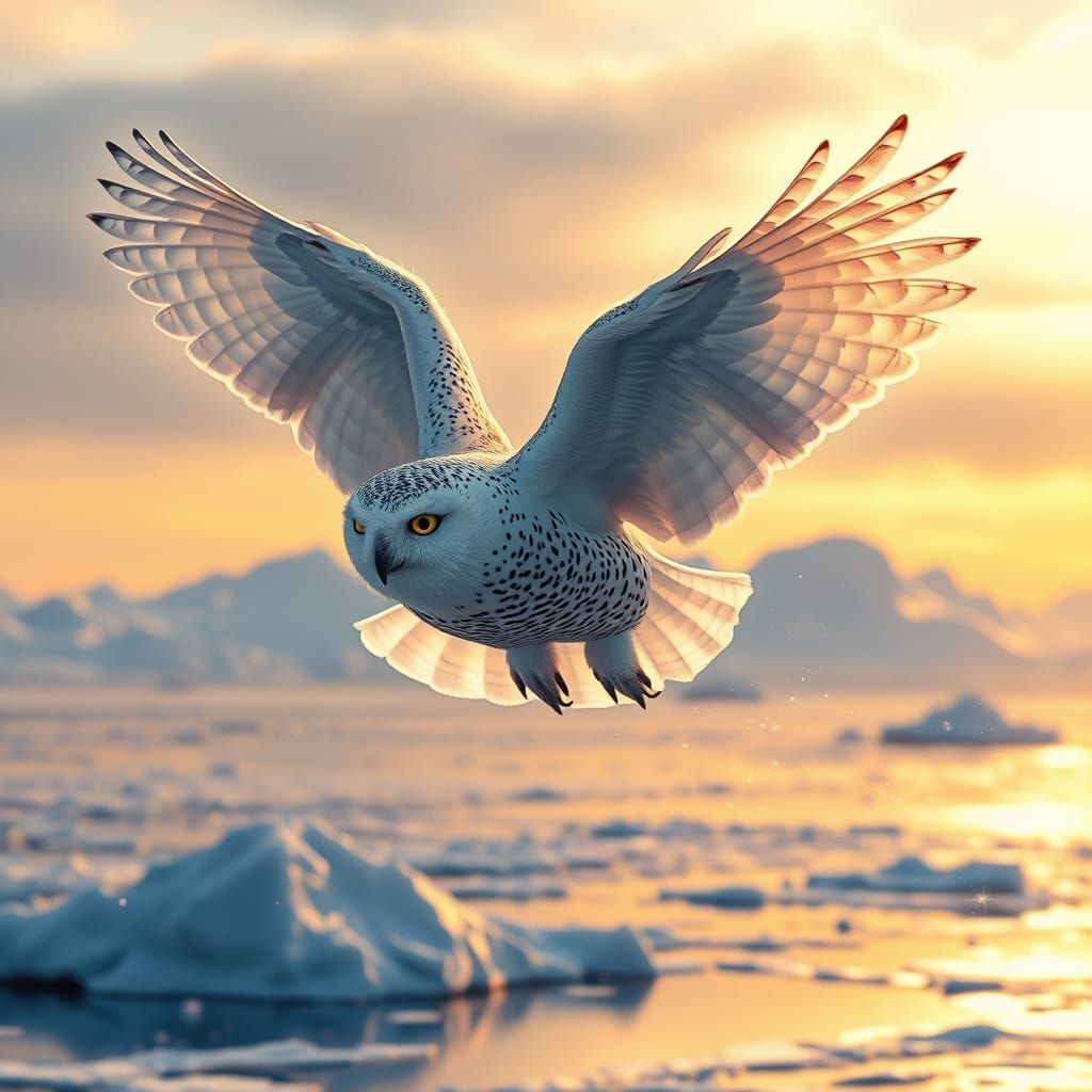 Snowy Owl flying
