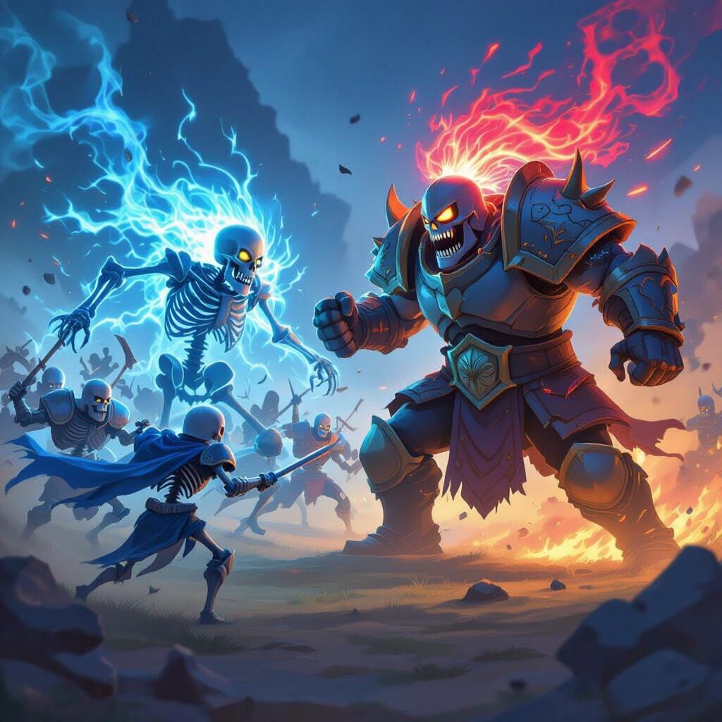 Clash Royale Evolved Skeletons vs Pekka Battle